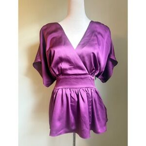 City Chic Purple Peplum Top 14 boho whimsi Y2K romantic flowy shirt